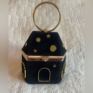 WAI WAI Rio Black Suede Brazilian Designer Clutch Bag